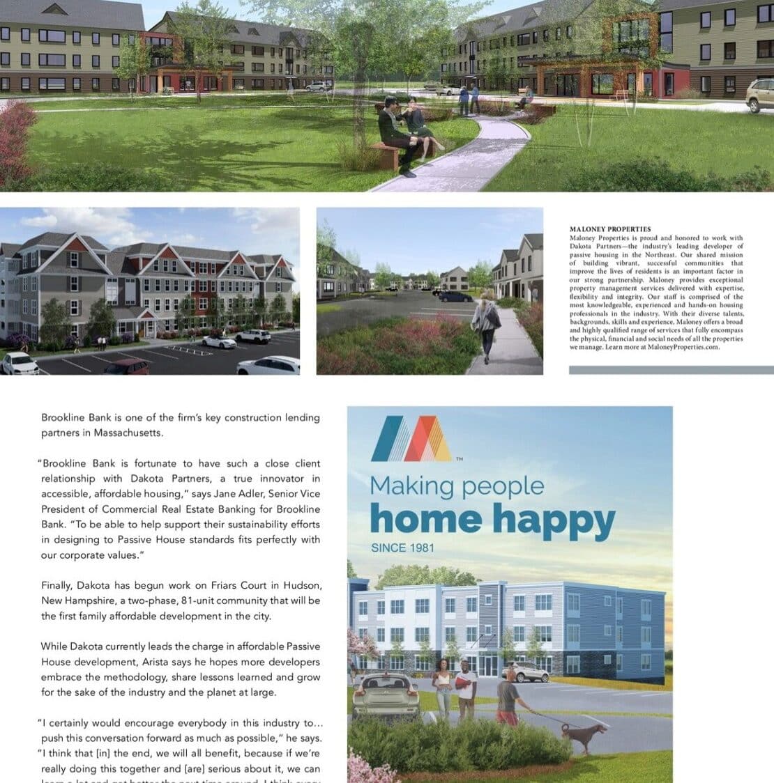 Dakota Featured in Affordable Housing News – Named The Most Active Developer of Passive House Affordable Housing in the Industry